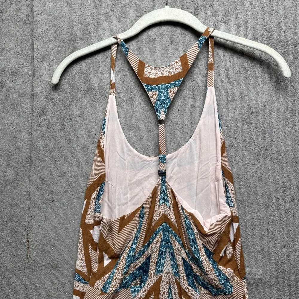 Free People Womens M Halter Maxi Dress Geometric Print‎ Boho Festival Resort